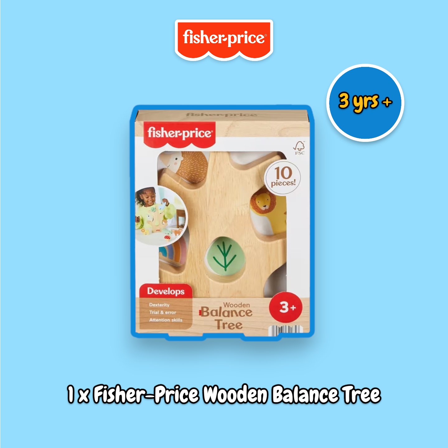 Fisher-Price Wooden 5 Item Bundle Box for 3yrs+ RRP £69.95