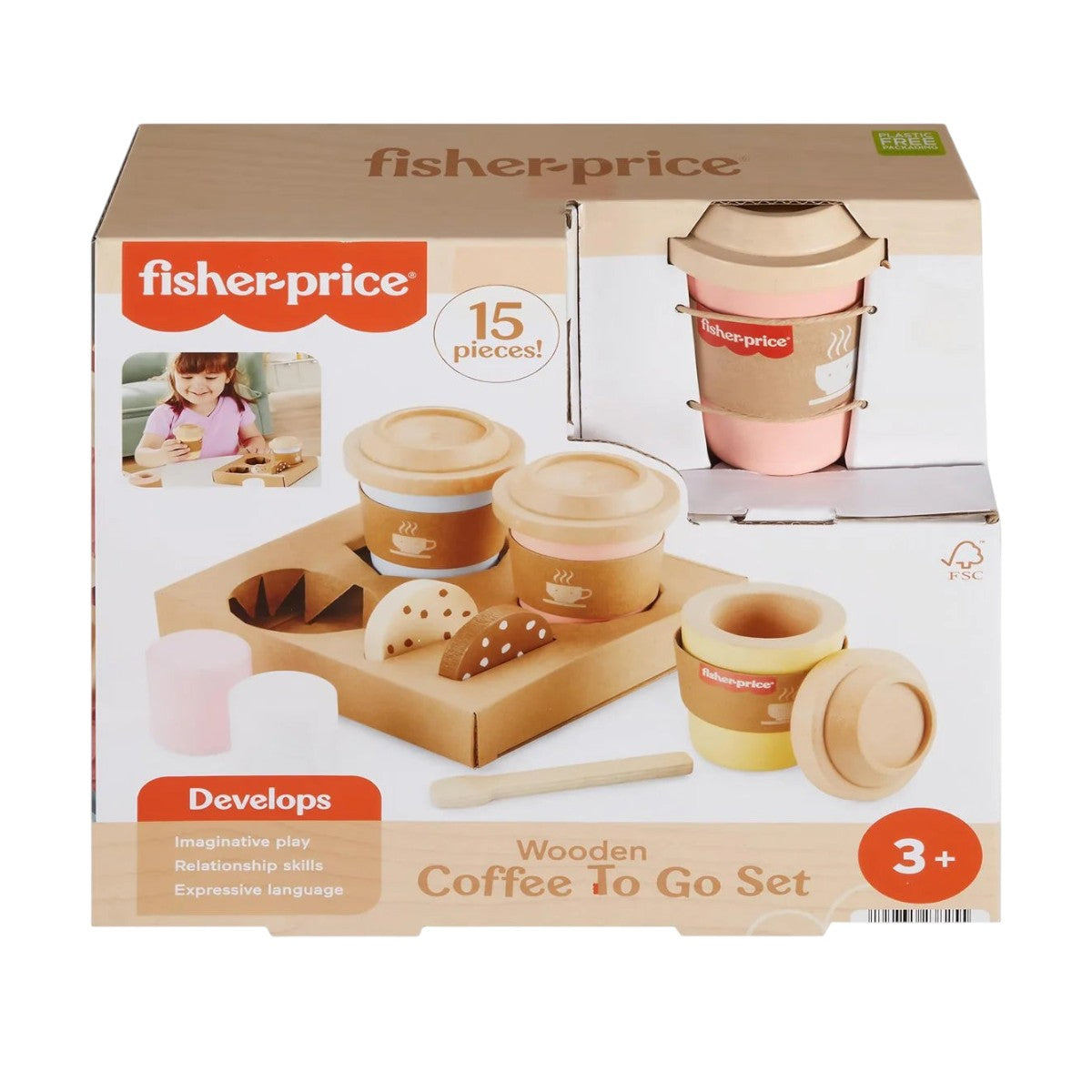 Fisher Price Wooden Coffee To Go Set