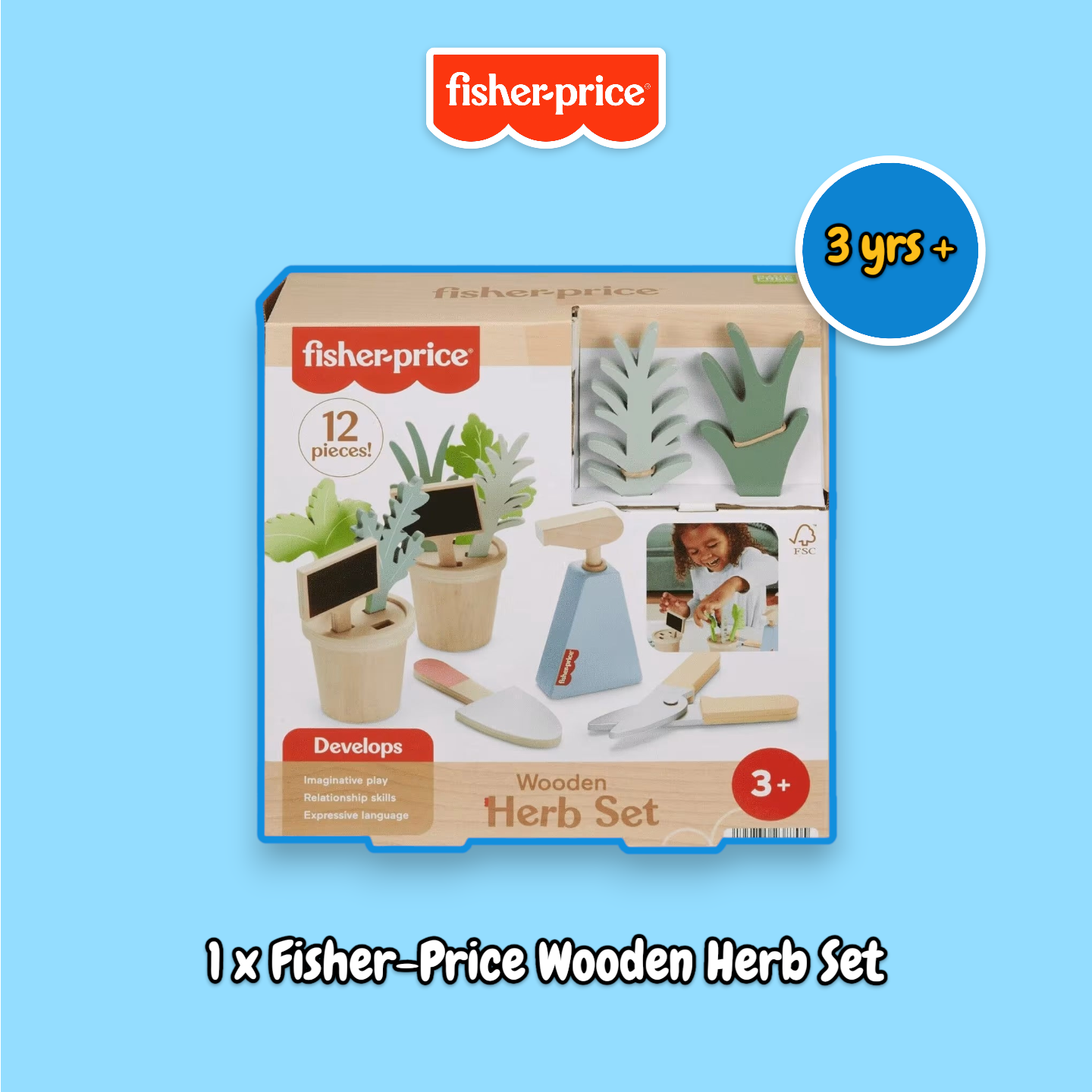 Fisher-Price Wooden 5 Item Bundle Box for 3yrs+ RRP £69.95
